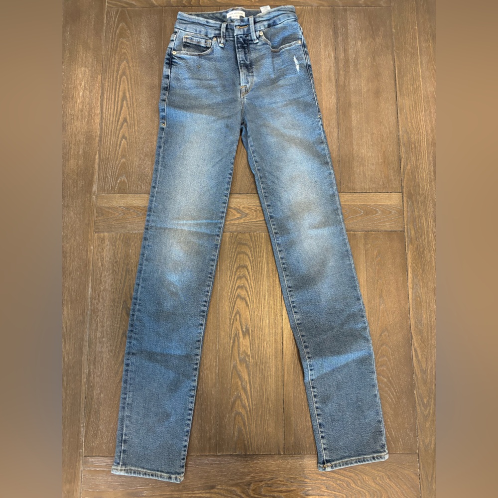 Good American Blue Skinny Jeans with Vintage Wash